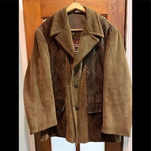 Men’s Vintage 70’s Corduroy and Suede Coat
